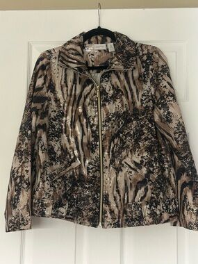 Chico's Zenergy Zip-Front Bomber Jacket size 0